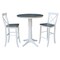 International Concepts Round 36 in Rd Extend Dining Table, 2 X-Back Bar Ht Stools, White/Heather Gray, 36 W, 48 L, 42.1 in H K05-36RXT-27B-S6133-2 - alternate 1